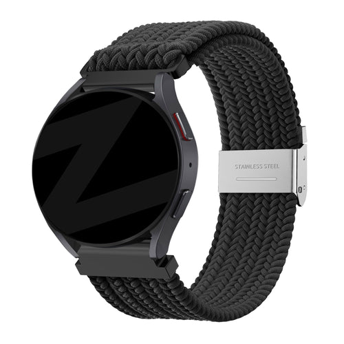 Bandz Bracelet nylon tressé Garmin Venu 2 (noir)