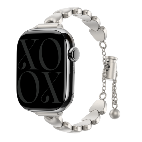 xoxo Wildhearts Bracelet acier 'hearts' Apple Watch (lumière stellaire)