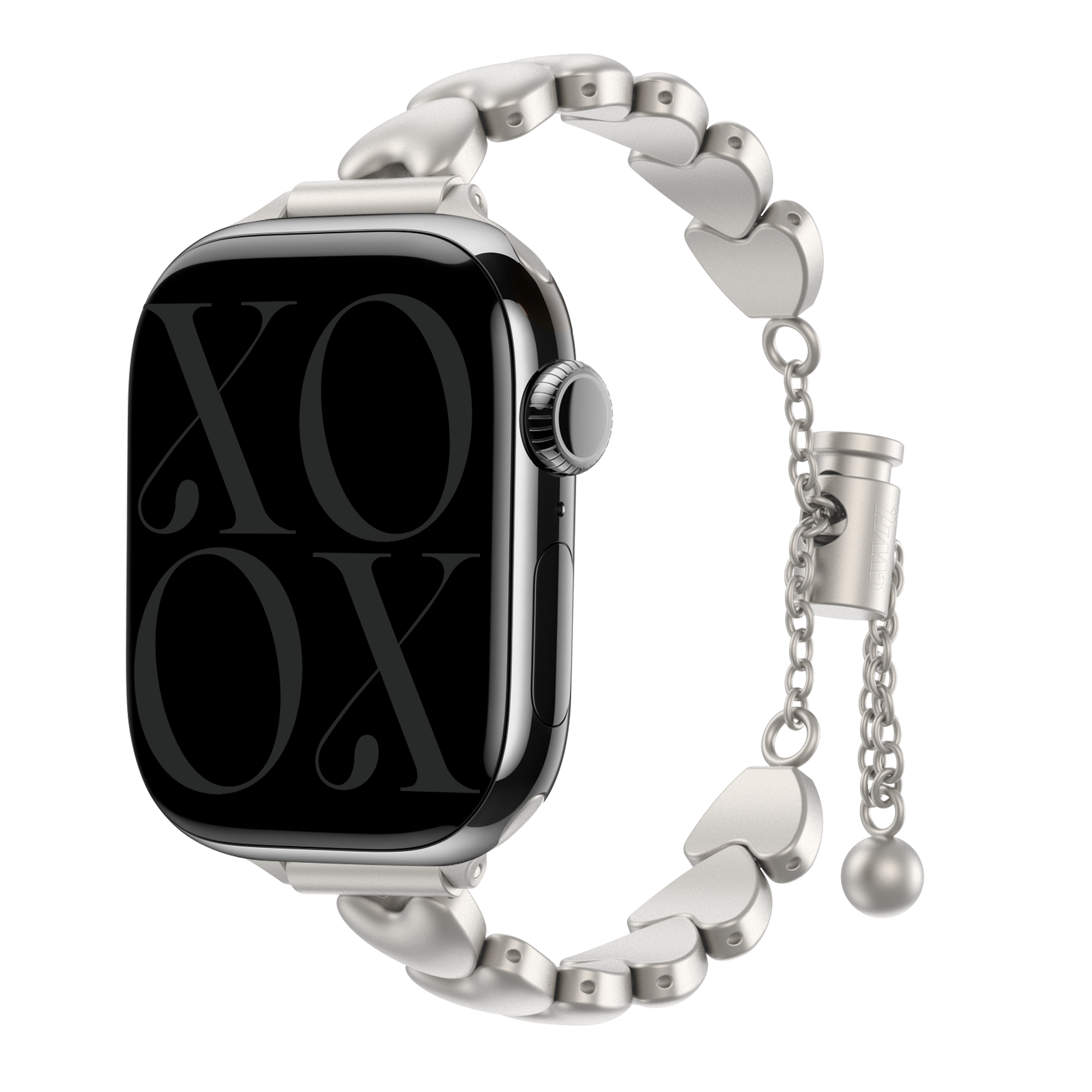 xoxo Wildhearts Bracelet acier 'hearts' Apple Watch (lumière stellaire)