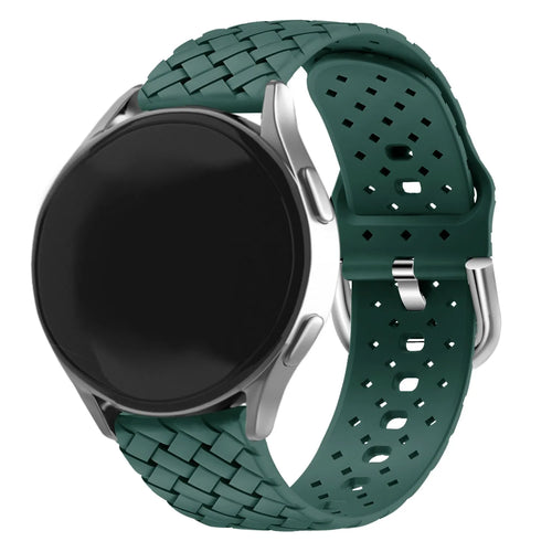 Bracelet silicone tressé Amazfit Bip 3 (Pro) (vert foncé)