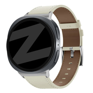 Bandz Bracelet cuir 'Deluxe' Samsung Galaxy Watch 8 - 40mm (beige clair)