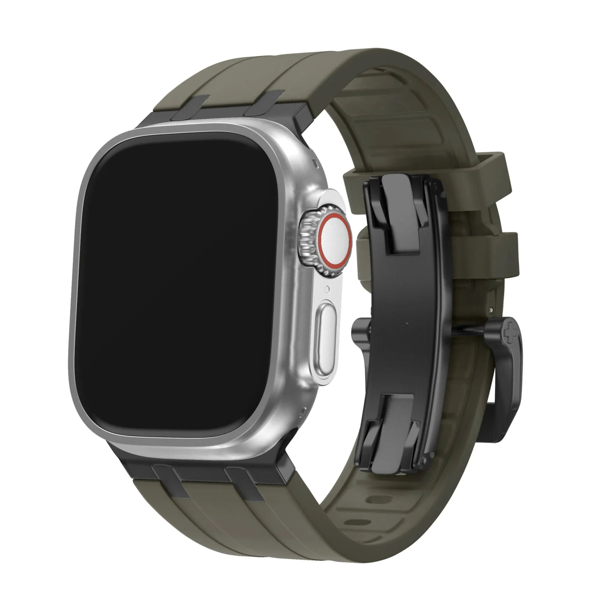 BALR. Bracelet en silicone ultra liquide pour Apple Watch (marron/(noir)