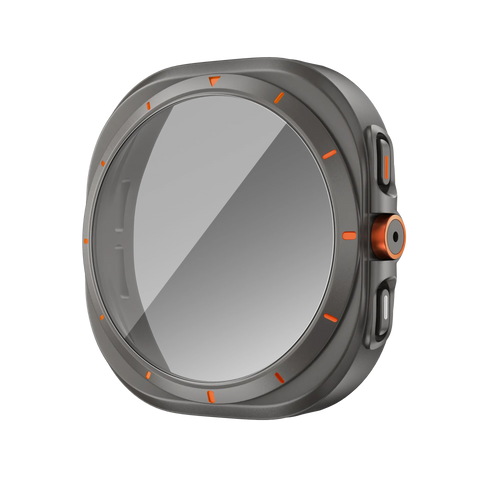 Bandz Samsung Galaxy Watch 7 - 44mm Square PC Case with Glass (Titanium Grey)