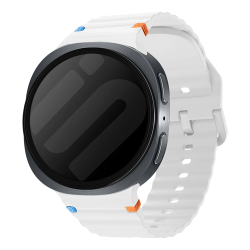 Bracelet silicone ondulé Samsung Galaxy Watch 8 - 40mm (blanc)