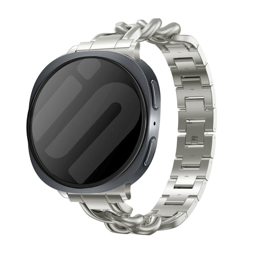 Bracelet acier chaîne Samsung Galaxy Watch 8 Classic (lumière stellaire)