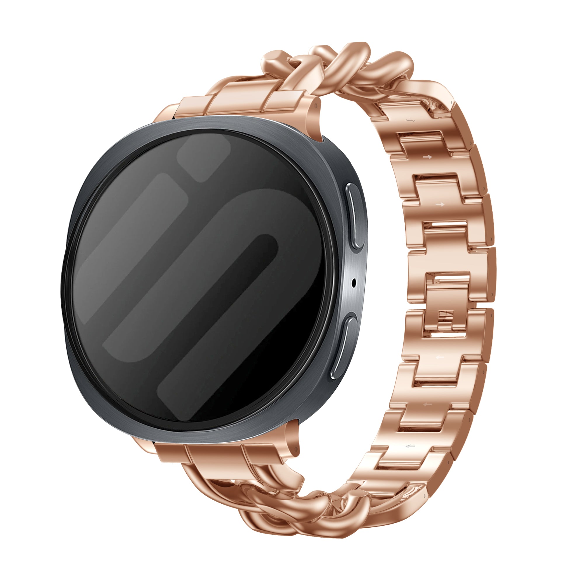 Bracelet acier chaîne Samsung Galaxy Watch 8 - 44mm (rose-doré)