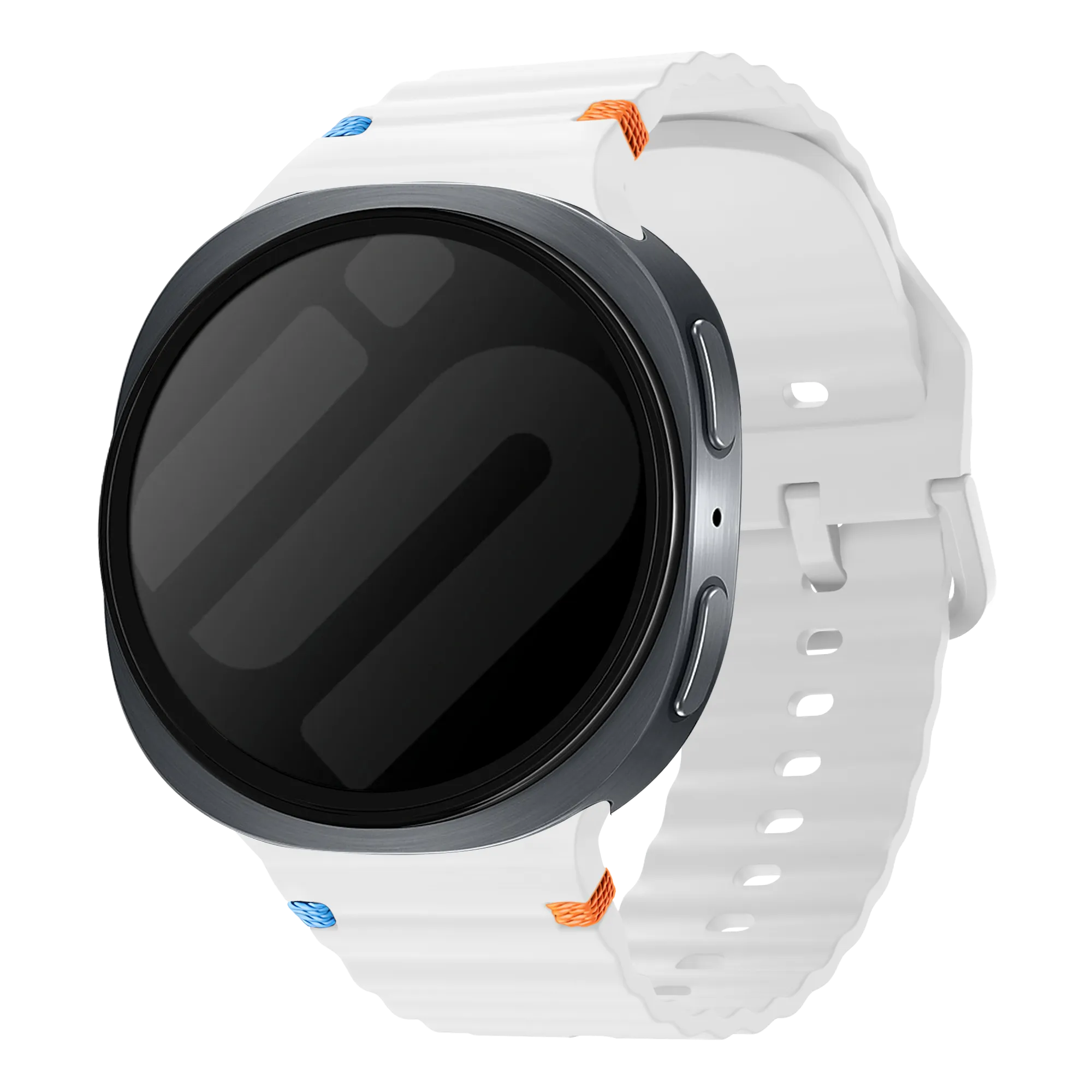 Bracelet silicone ondulé Samsung Galaxy Watch 8 Classic (blanc)