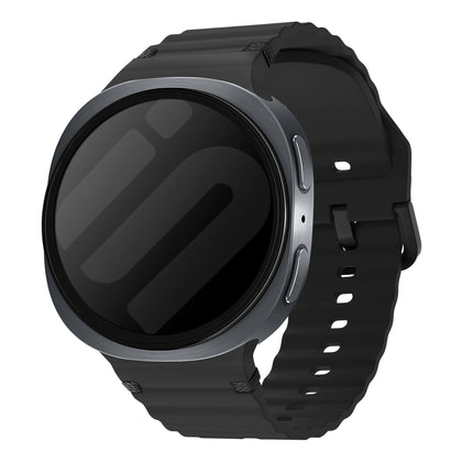 Samsung Galaxy Watch 9 - 44mm Wave Silicone Strap (Black)