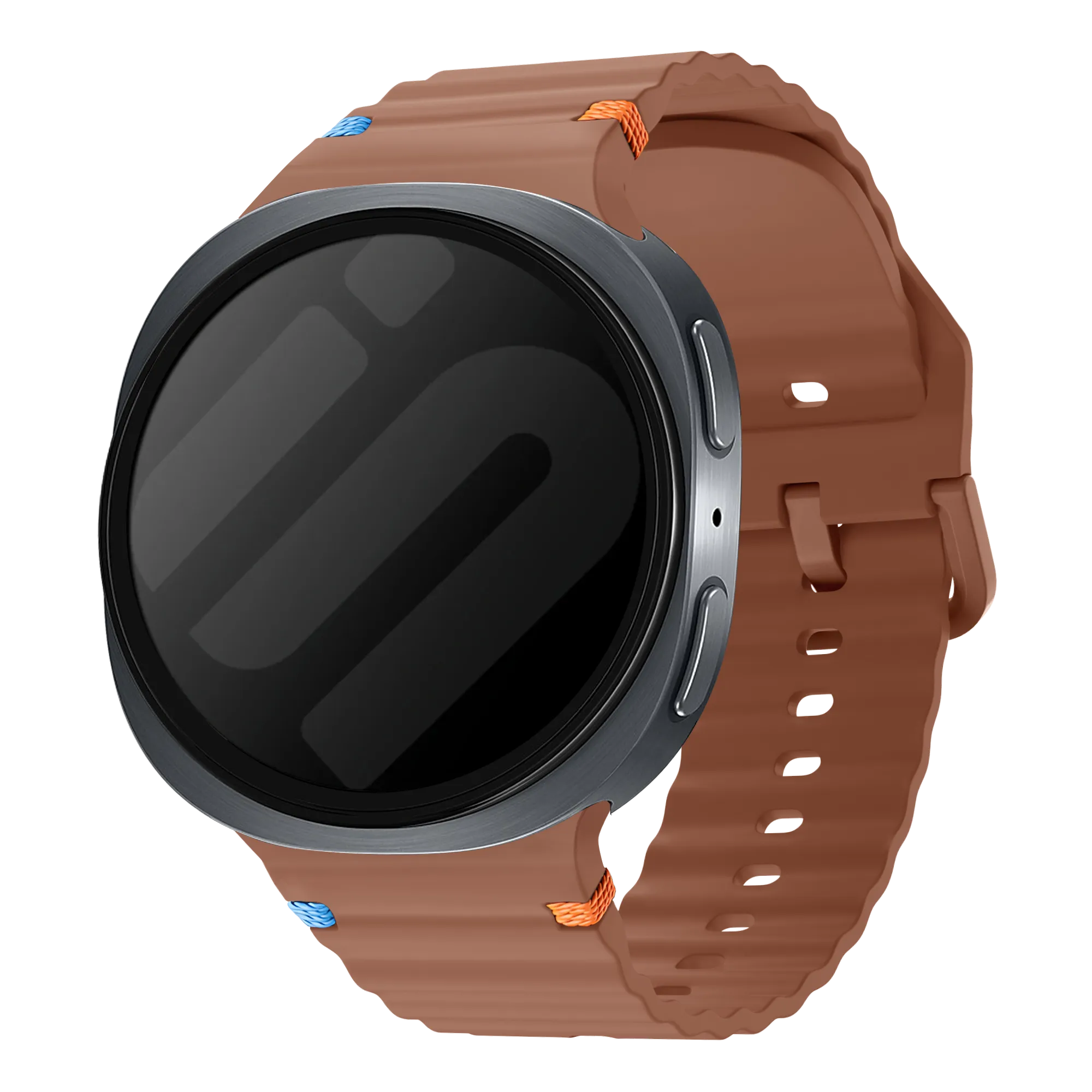 Bracelet silicone ondulé Samsung Galaxy Watch 8 - 44mm (marron)