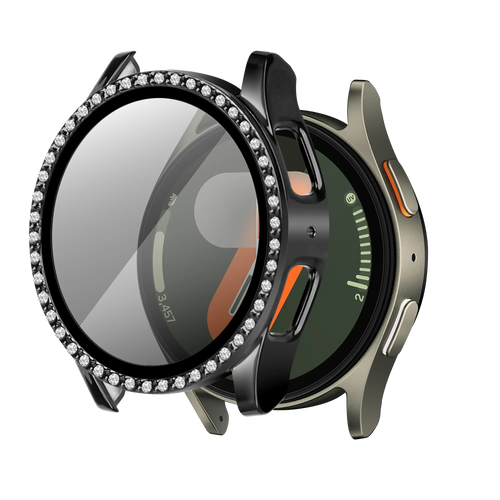 Coque diament avec verre Samsung Galaxy Watch 7 - 40mm (noir)