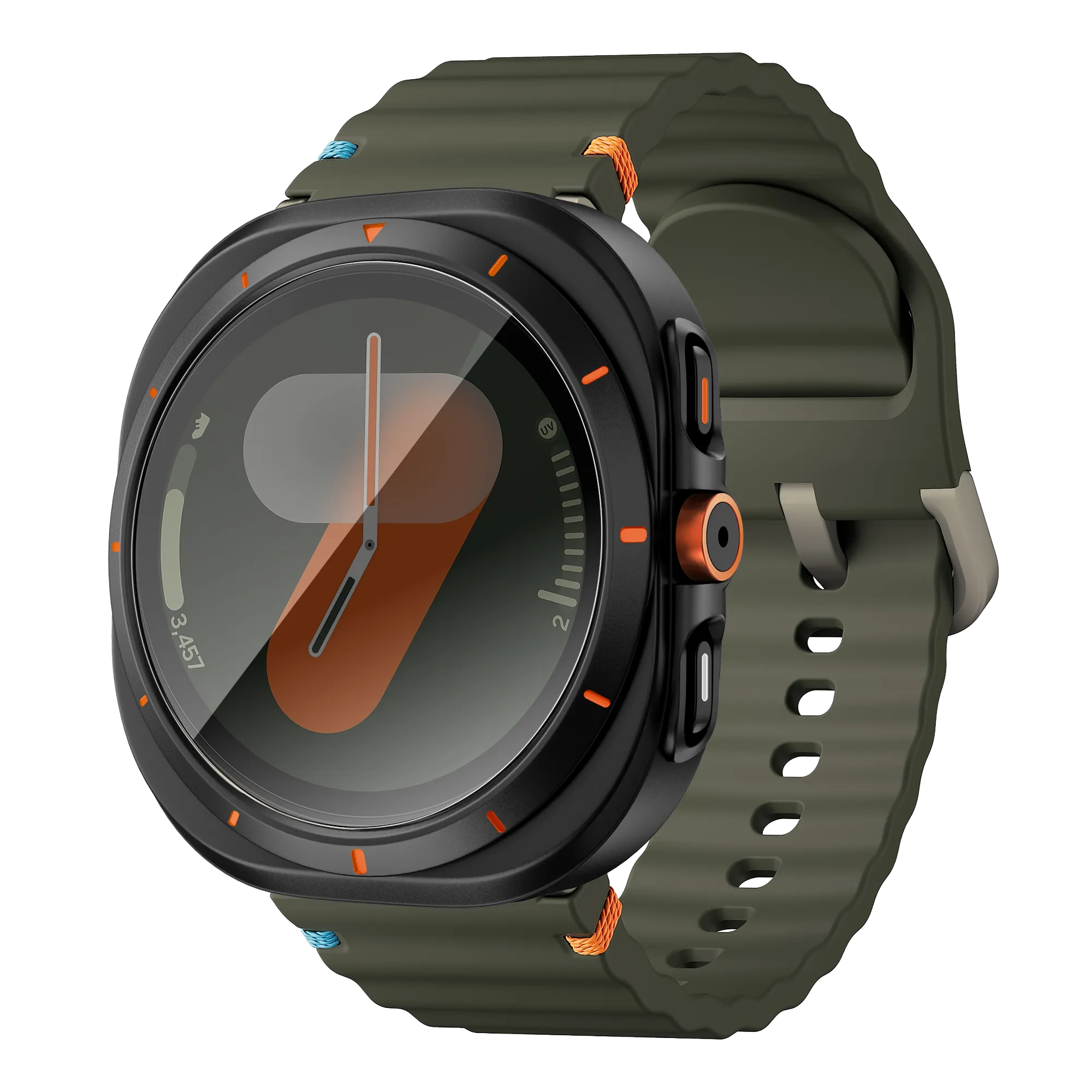 Bandz Samsung Galaxy Watch 7 - 44mm Square PC Case with Glass (Black)