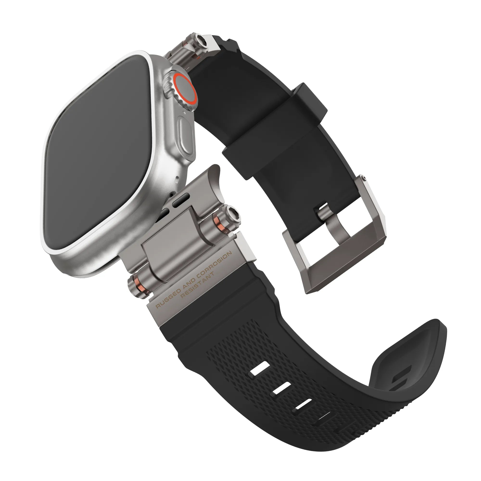 Bandz Bracelet silicone 'Explorer' Apple Watch (noir avec titane)