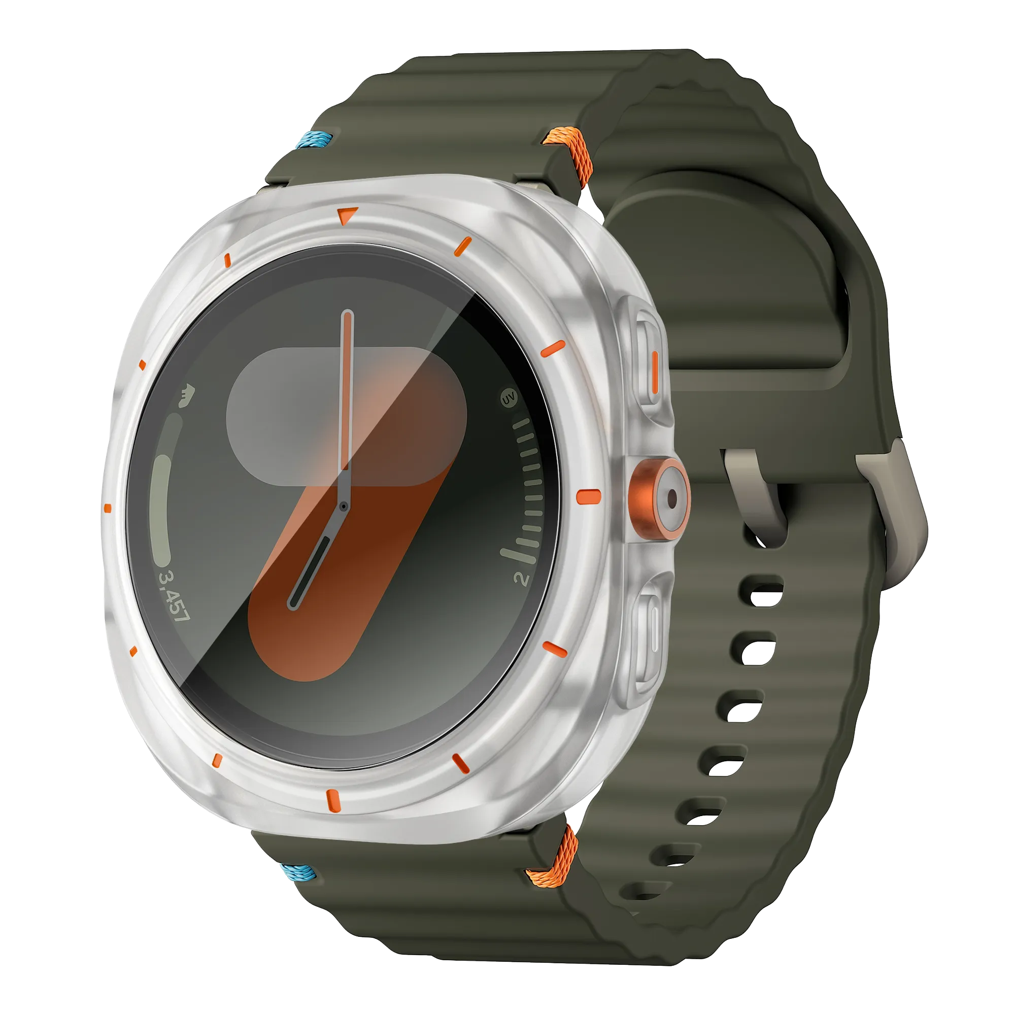 Bandz Coque de PC carrée avec verre Samsung Galaxy Watch 7 - 44 mm (escarcha)