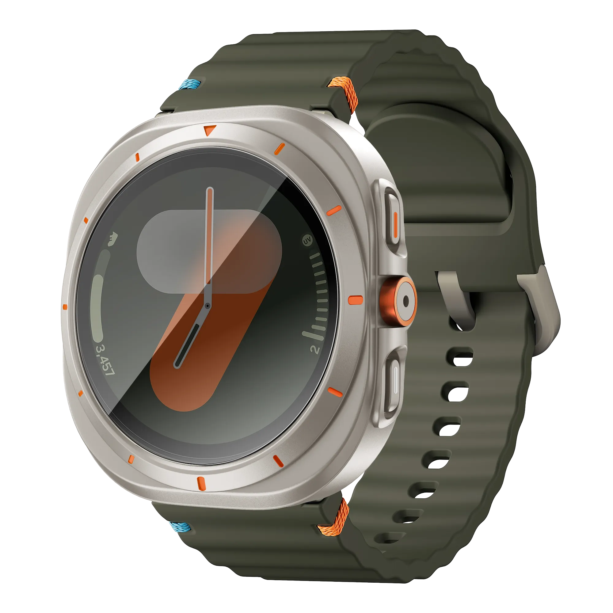 Bandz Samsung Galaxy Watch 7 - 44mm Square PC Case with Glass (Titanium)
