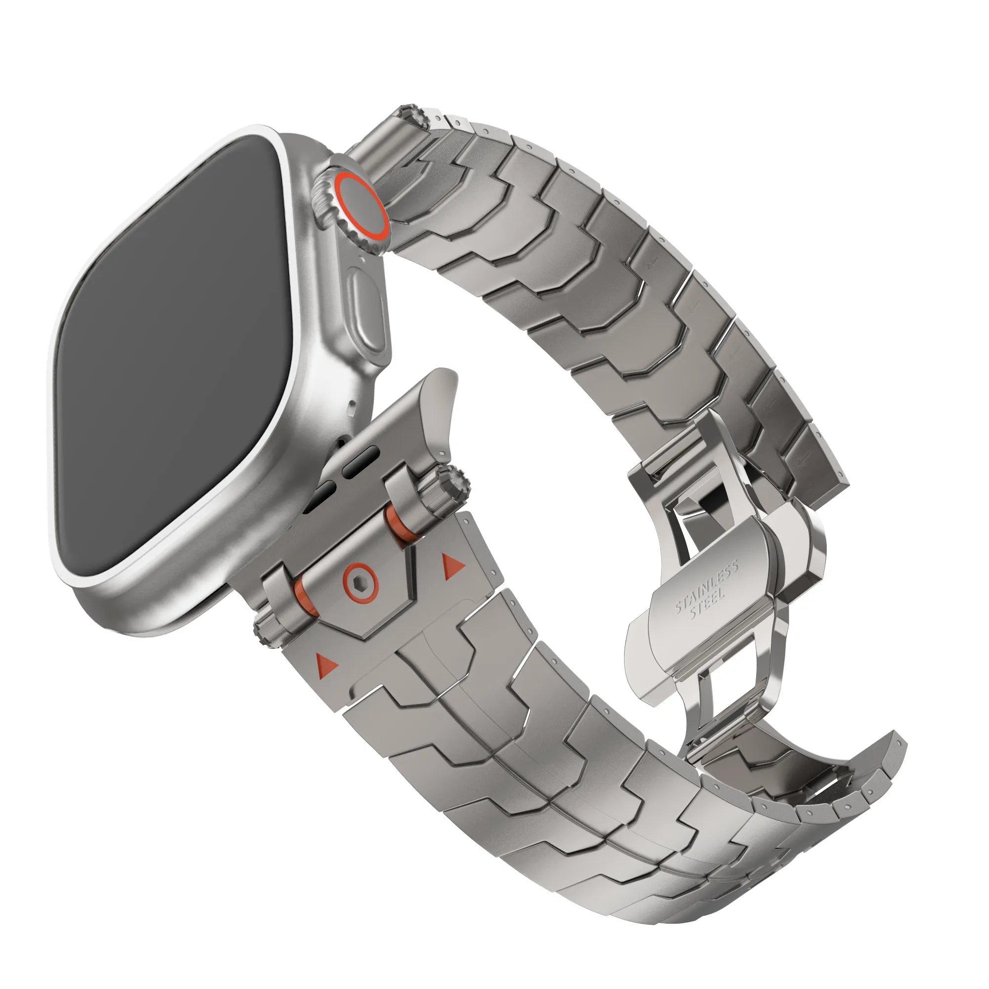 Bandz Bracelet acier granulé 'Deluxe' Apple Watch (titane)