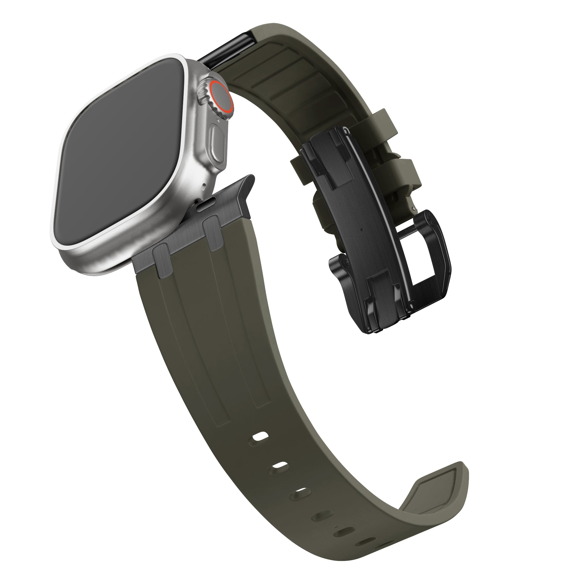 Bandz Bracelet silicone 'Luxe Liquid' Apple Watch Ultra (marron avec noir)