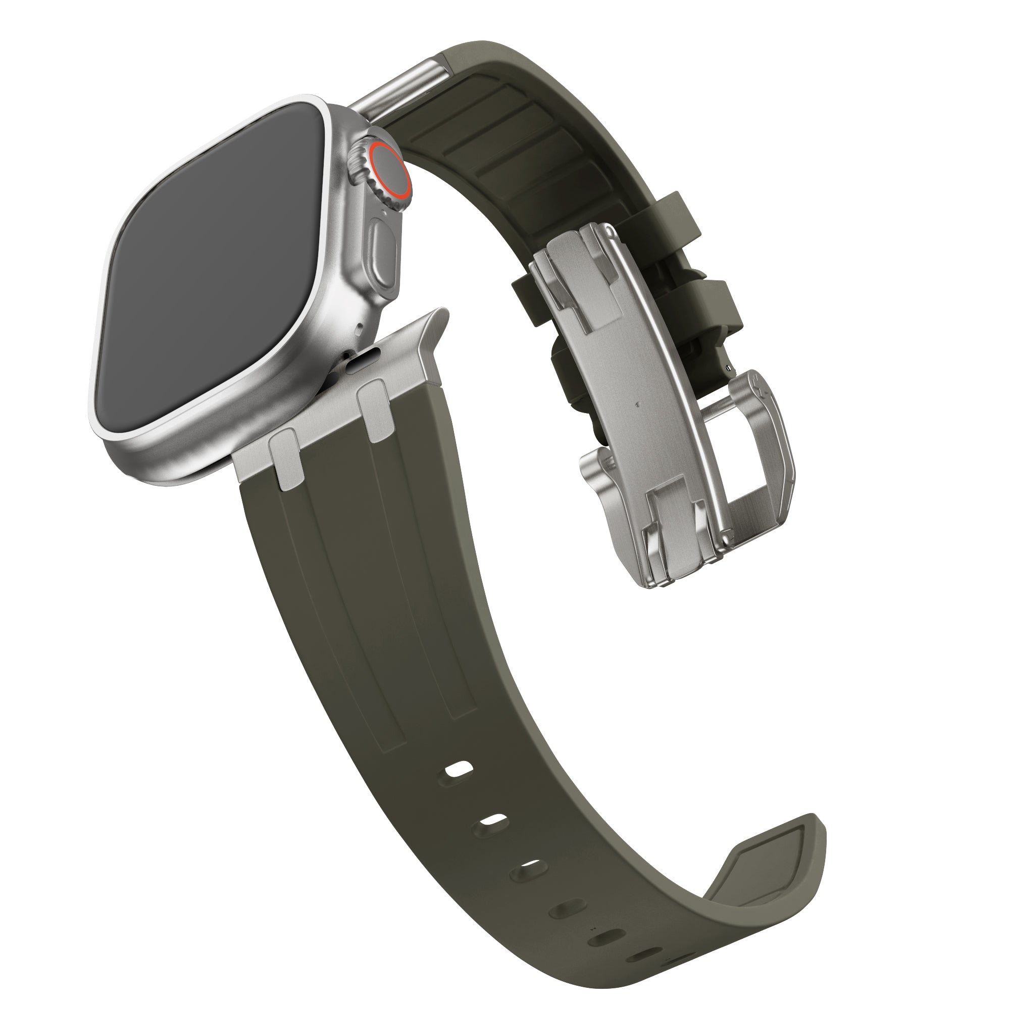 Bandz Bracelet silicone 'Luxe Liquid' Apple Watch Ultra (marron avec titane)