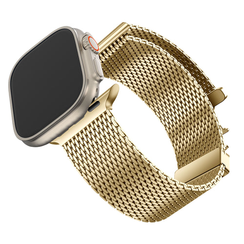 Bandz Apple Watch Ultra Milanese Loop Strap P-Buckle (Gold)