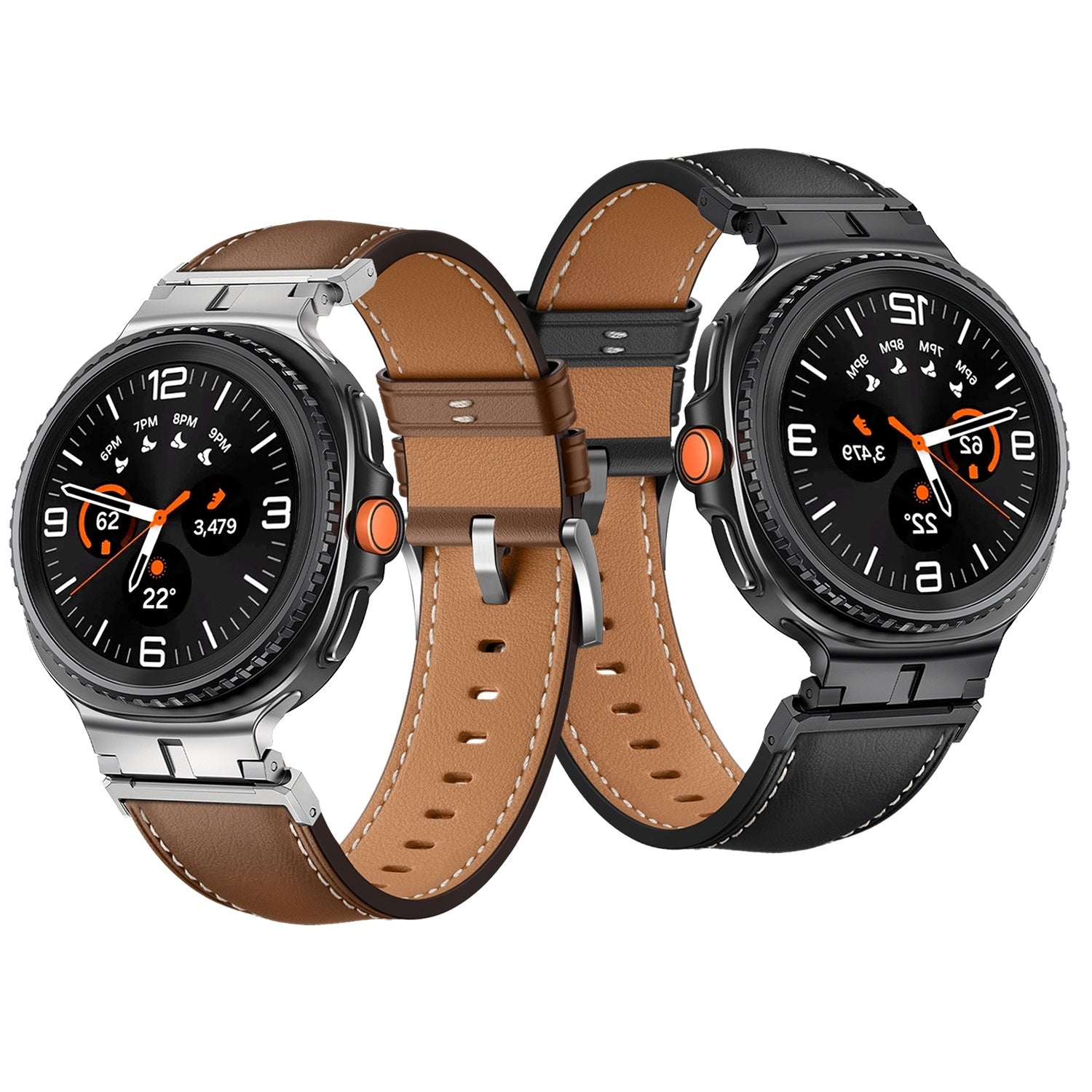 Bracelet cuir Premium Samsung Galaxy Watch 8 - 40mm (noir)