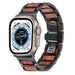 Bracelet acier bois Apple Watch Ultra (noir/marron)