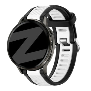 Bandz Garmin Forerunner 645 Dual Buckled Sport Strap (Black/White)
