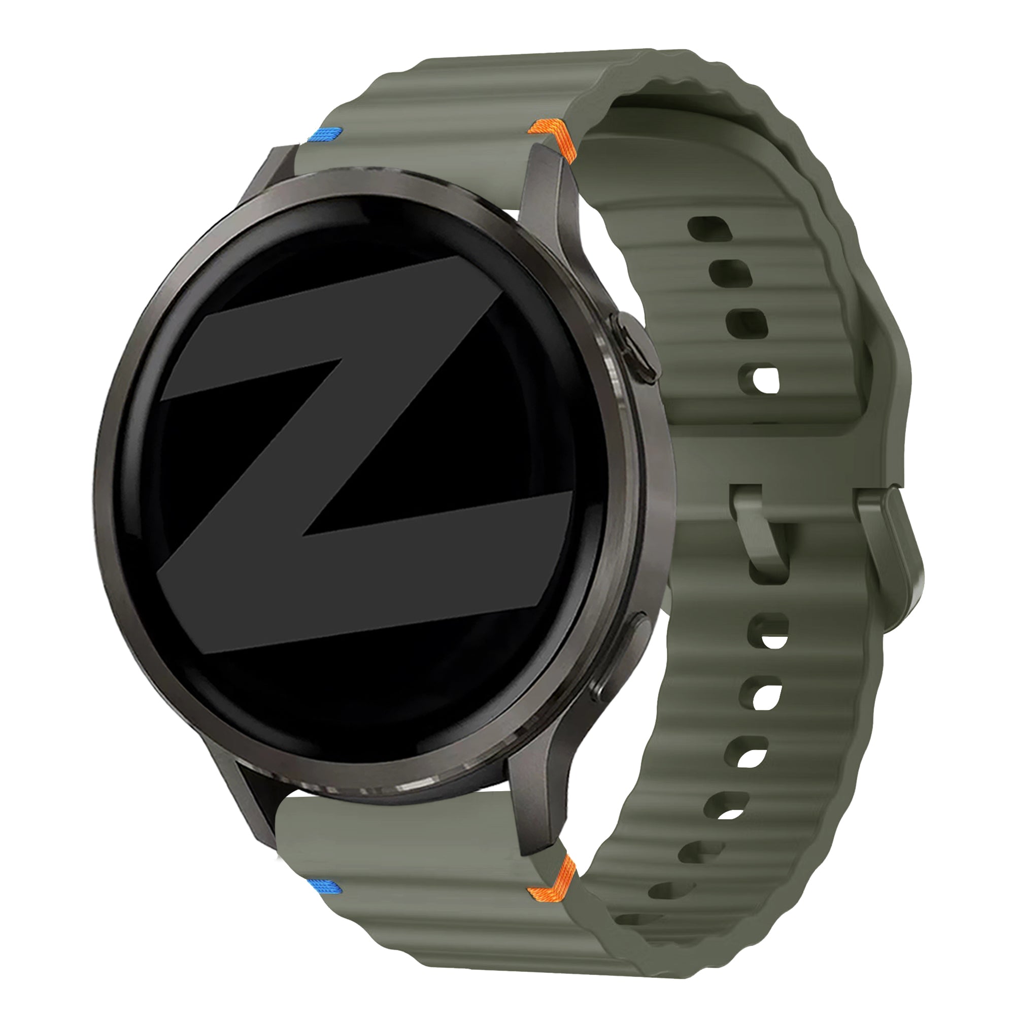 Bandz Garmin Venu 4 - 45mm Silicone Strap 'Wave' (Army Green)