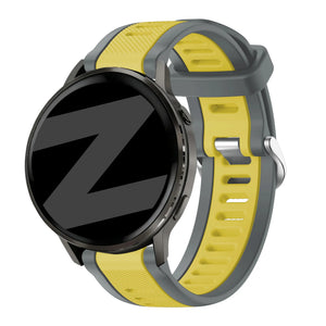 Bandz Bracelet dual sport avec boucle Garmin Venu SQ 2 (gris/jaune)