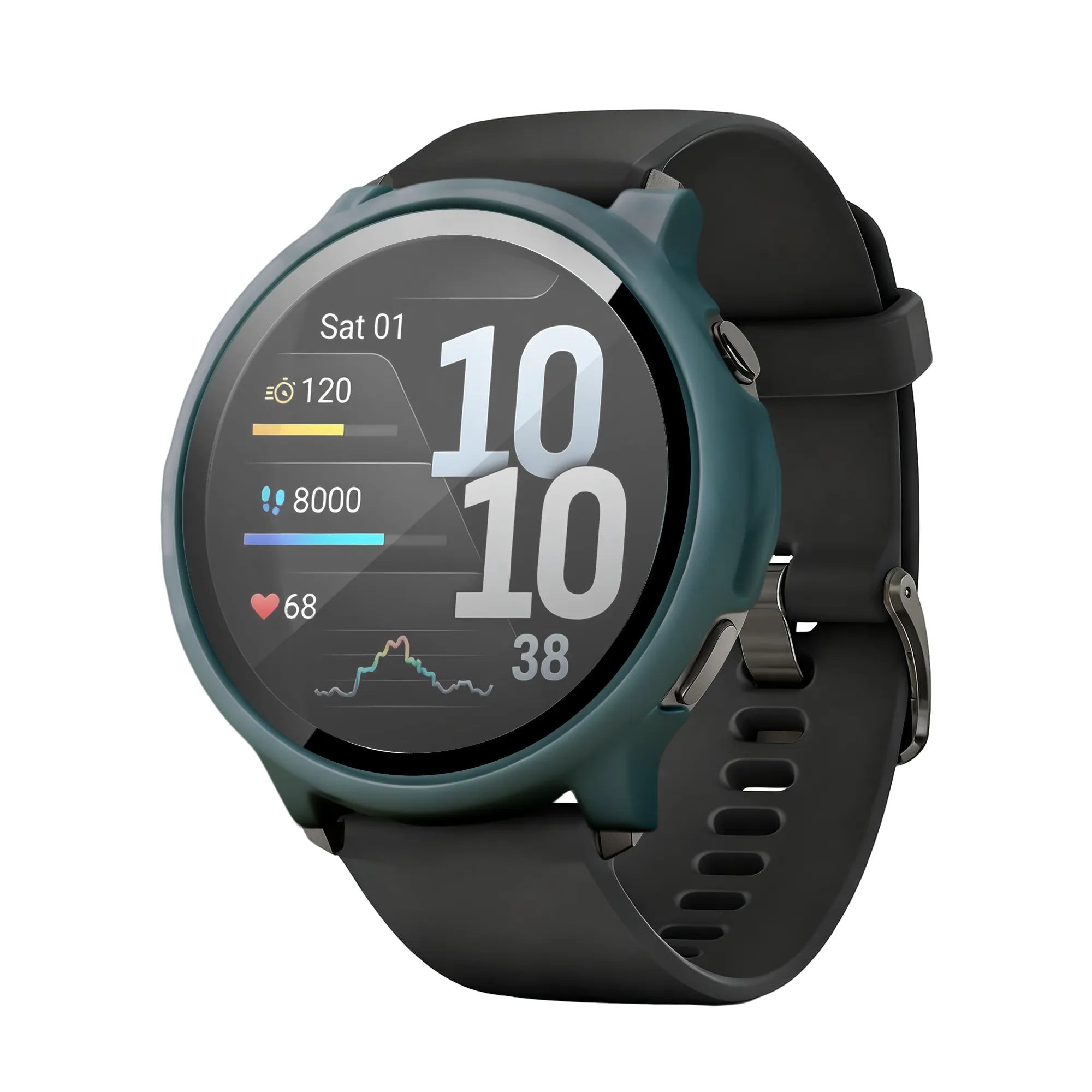 Bandz Protecteur Pc avec verre Garmin Venu 4 - 45mm (verte)