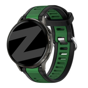 Bandz Bracelet dual sport avec boucle Garmin Venu 3 (noir/vert)
