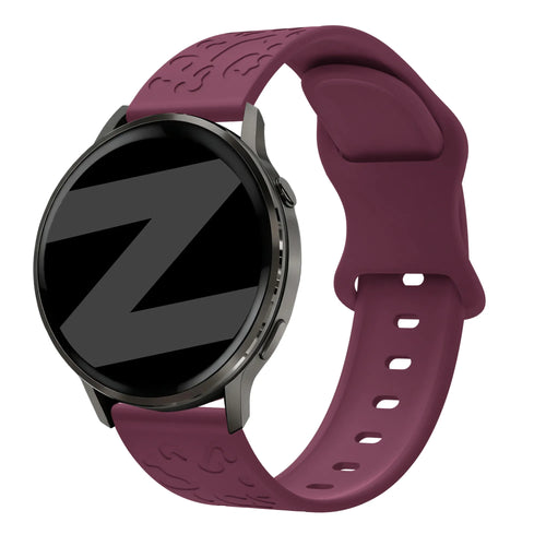 Bandz Garmin Vivomove Trend Silicone Strap 'Leopard' (Wine Red)