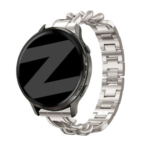 Bandz Bracelet métal 'Chaînes' Garmin Forerunner 255s (lumière stellaire)