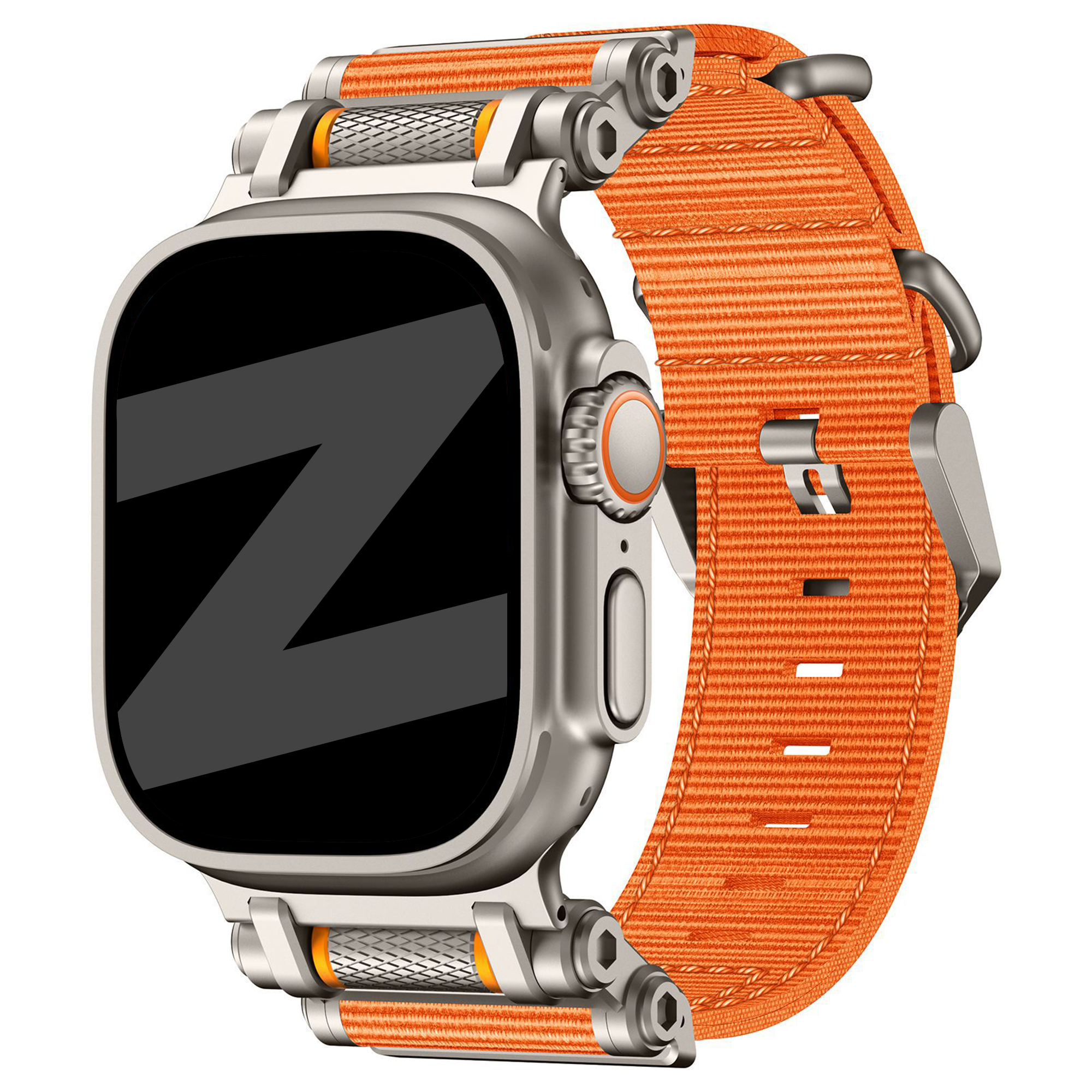 Bandz Bracelet nylon 'Explorer' Apple Watch Ultra (orange avec titane)