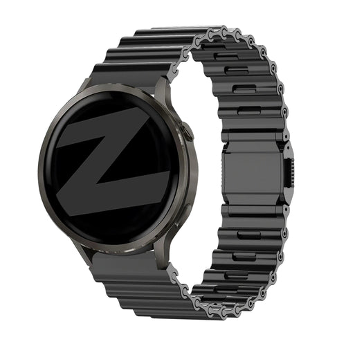 Bandz Bracelet acier 'Ocean' Huawei Watch GT 7 - 46mm (noir)