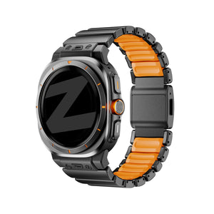 Bandz Bracelet titane 'Hybrid' Samsung Galaxy Watch Ultra (noir/orange)