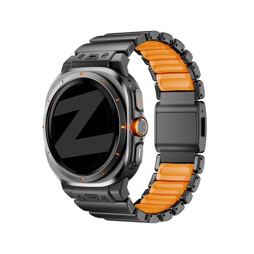 Bandz Bracelet titane 'Hybrid' Samsung Galaxy Watch Ultra (noir/orange)