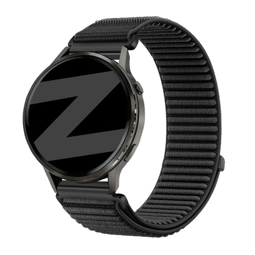 Bandz Bracelet nylon ondulé Garmin Vivomove 3s (noir)