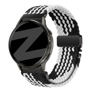 Bandz Bracelet tressé 'Parachute' Garmin Vivoactive 4s (noir/blanc)