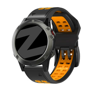 Bandz Bracelet sport avec boucle Garmin Approach S70 - 47mm (noir/orange)