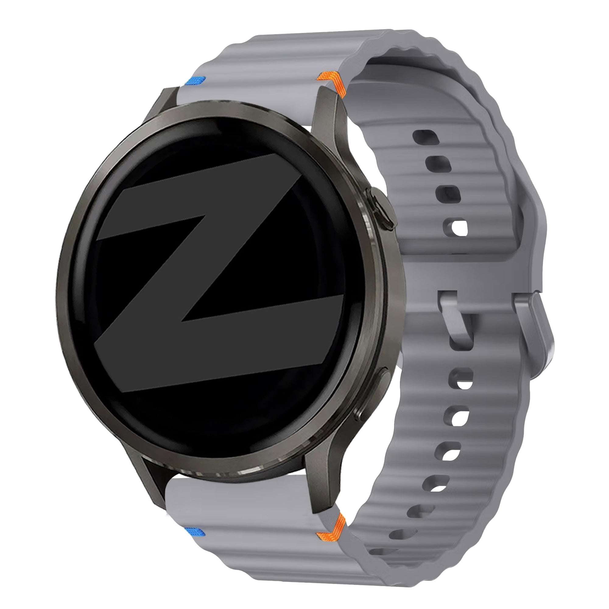 Bandz Bracelet silicone ondulé Garmin Venu 2 Plus (gris foncé)