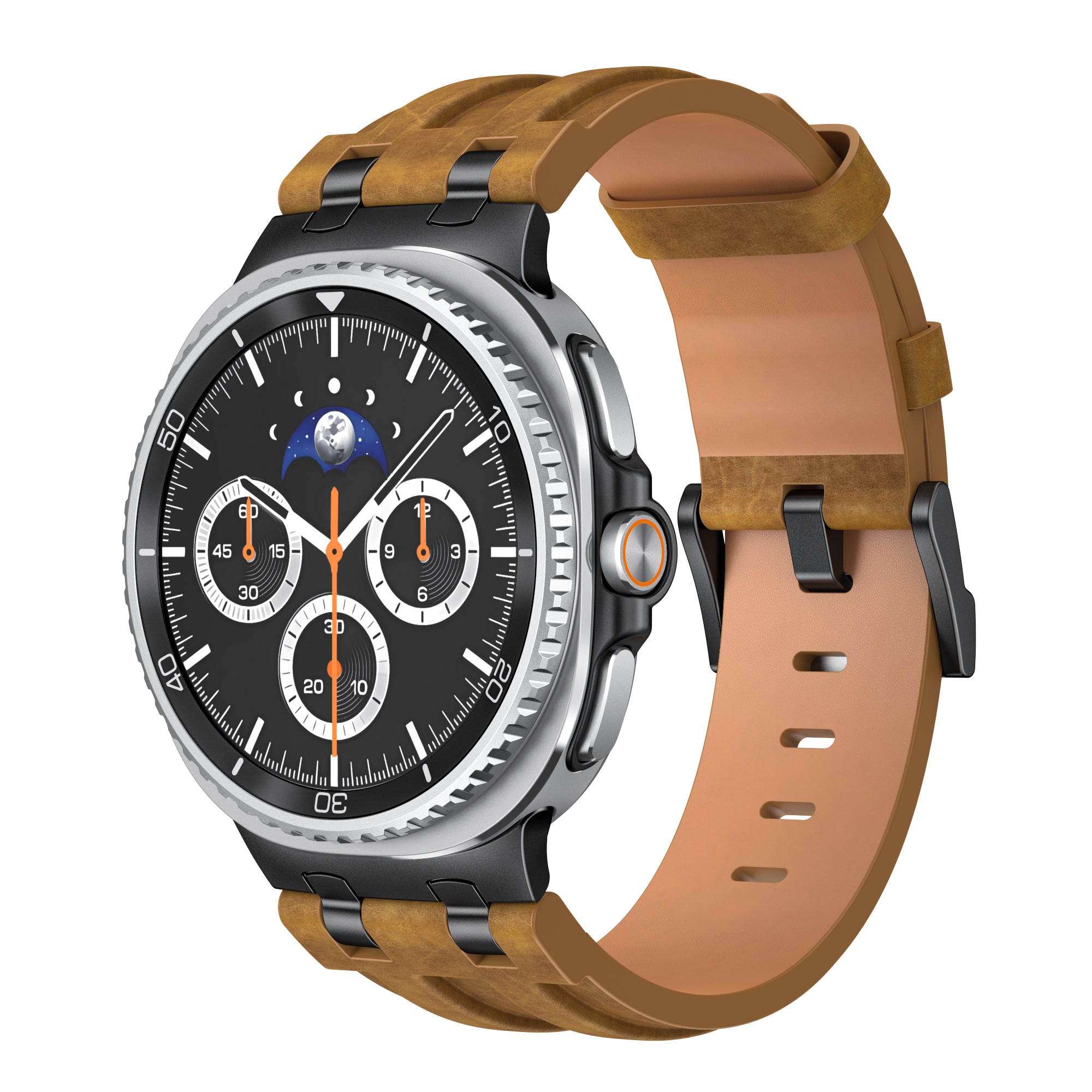 Bracelet cuir solide Samsung Galaxy Watch 8 Classic (marron)