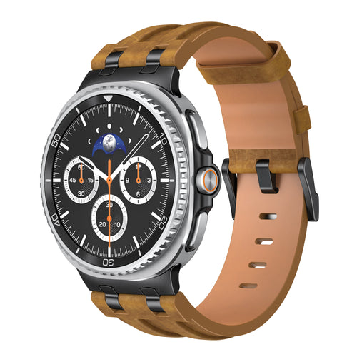 Bracelet cuir solide Samsung Galaxy Watch 8 - 40mm (marron)