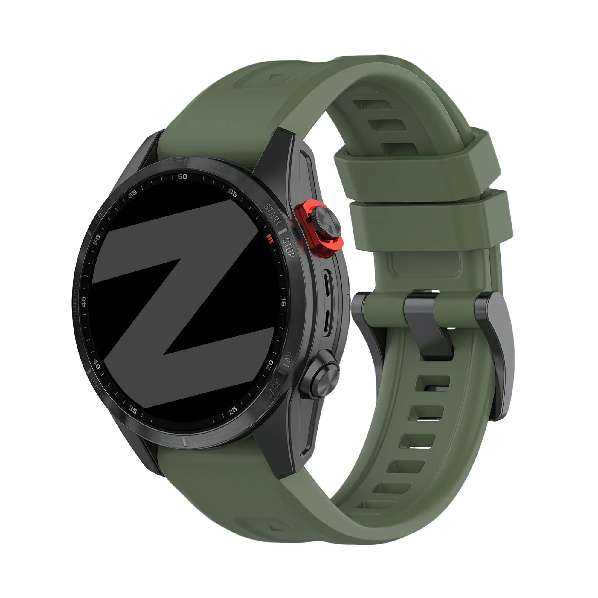 Bandz Bracelet silicone 'Classic' Garmin Approach S70 - 47mm (vert militaire)
