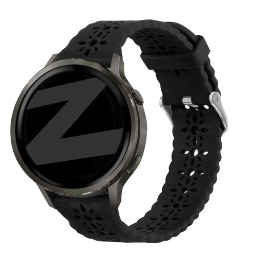 Bandz Bracelet silicone 'Lace' Garmin Vivoactive 6 (noir)