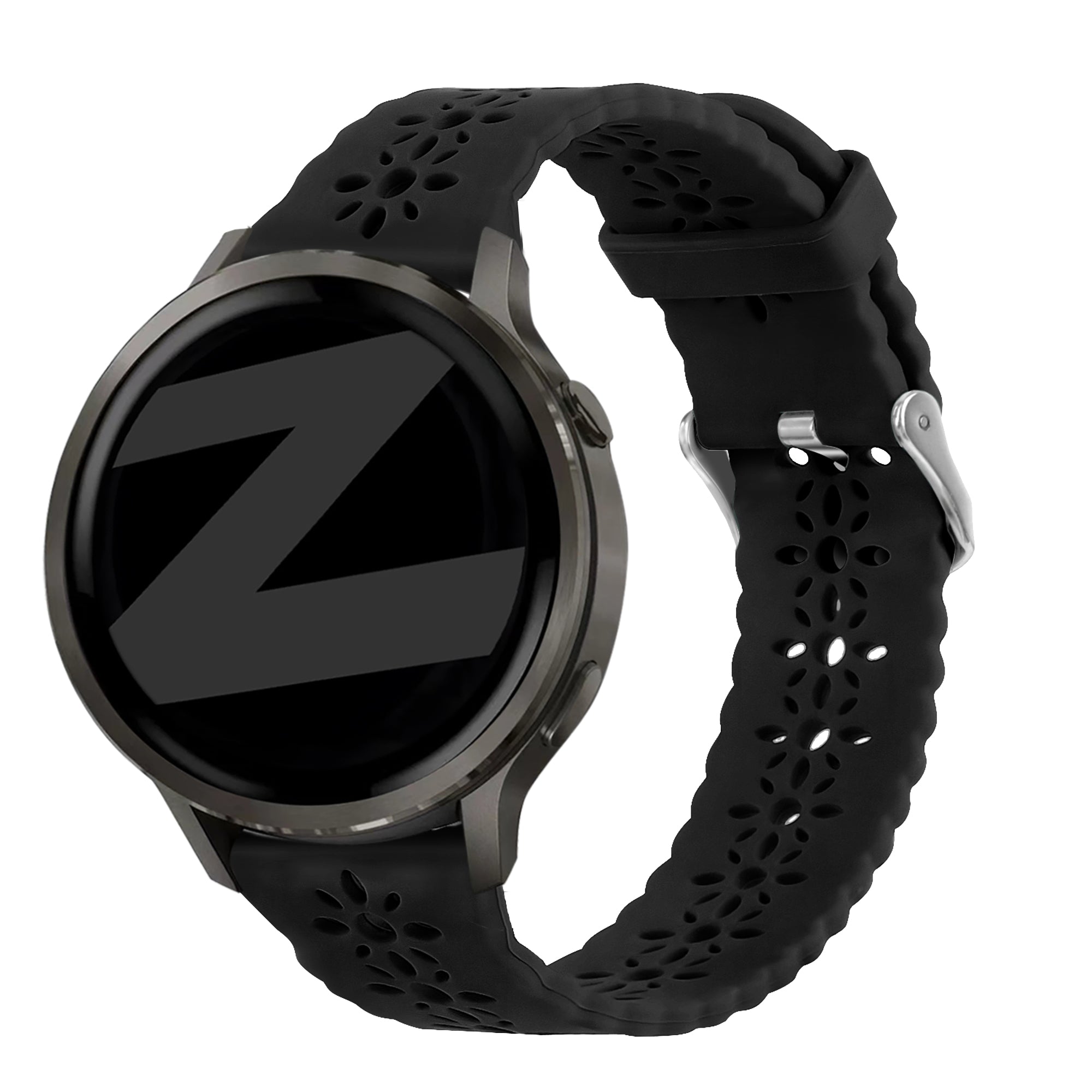 Bandz Bracelet silicone 'Lace' Garmin Vivoactive 6 (noir)