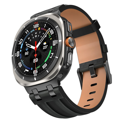 Samsung Galaxy Watch Ultra Solid Leather Strap (Black)