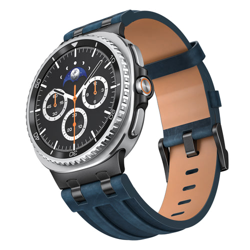 Samsung Galaxy Watch 8 - 44mm Solid Leather Strap (Dark Blue)