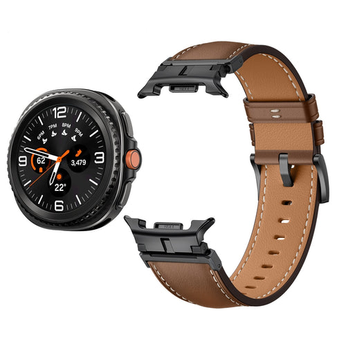 Bracelet cuir Premium Samsung Galaxy Watch 8 Classic (marron)