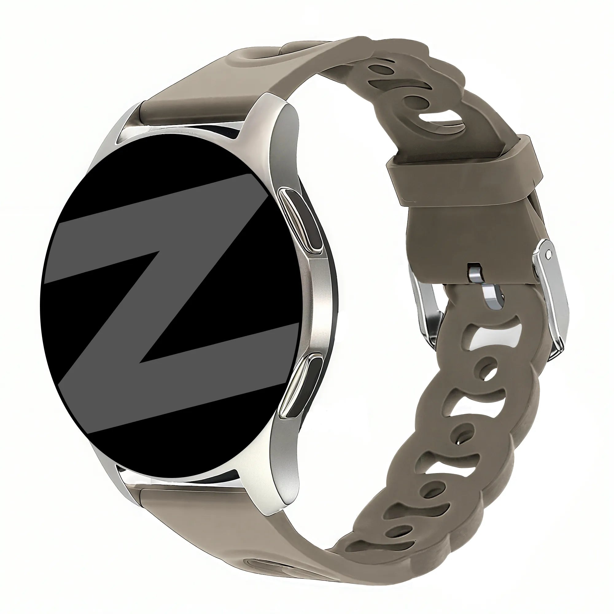 Bandz Polar Pacer Silicone Strap 'Chains' (Beige-Brown)