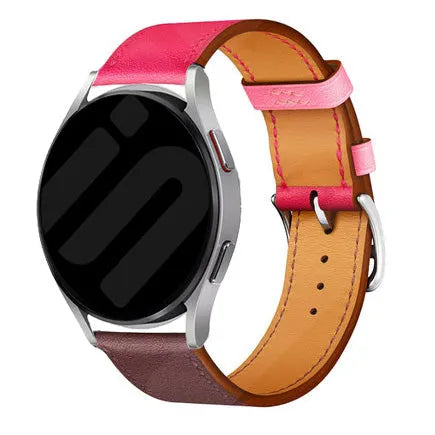 Bracelet cuir Duo Amazfit GTS 4 (rose brillante/marron foncé)