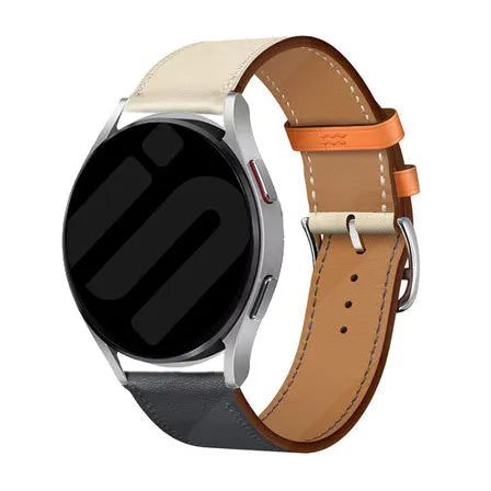 Bracelet cuir Duo Amazfit GTS 4 (blanc/ bleu foncé)